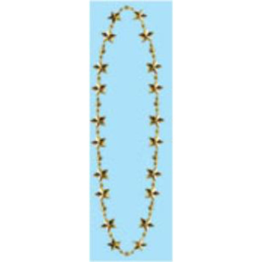 Gold Star Beads Necklace - 33 Inches - 1 Card.