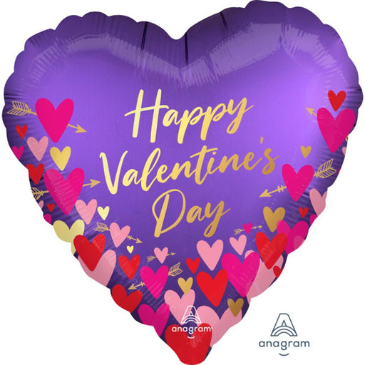 Hvd Hearts & Arrows Balloon - 18" Hrt Sl S40 Pkg