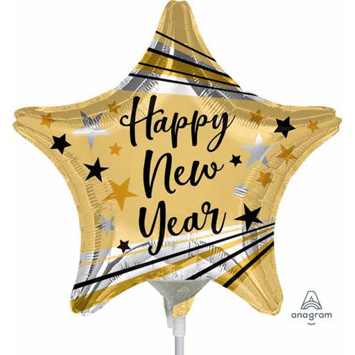 Hny Bursts & Stars Balloon - 9" Str A15 Mylar