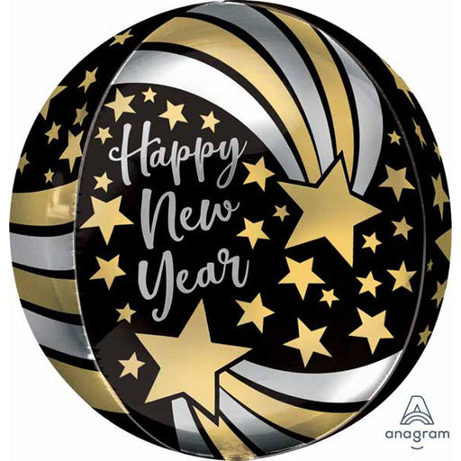 Hny Shooting Stars Balloon - 16" Orbz XL G20 Pkg