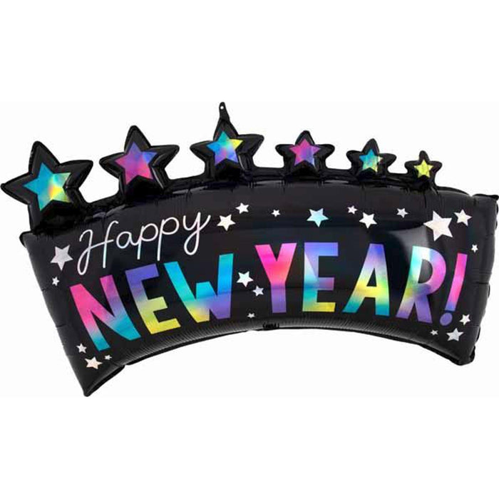 "Hny Star Banner - 34" Holo Shape P40 Pkg"