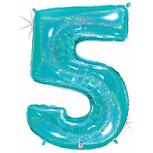 "Holographic #5 Balloon - 40 Inches"