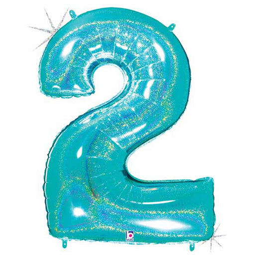 "Holographic Number 2 Megaloon Balloon Kit - 40 Inches"