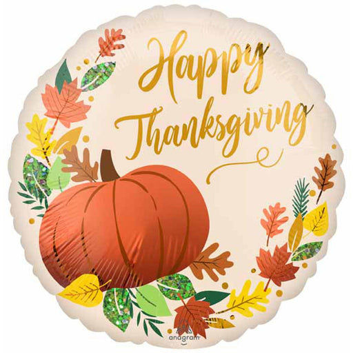 18" Happy Thanks Giving Fall Pumpkin Foil Balloon (5/Pk)