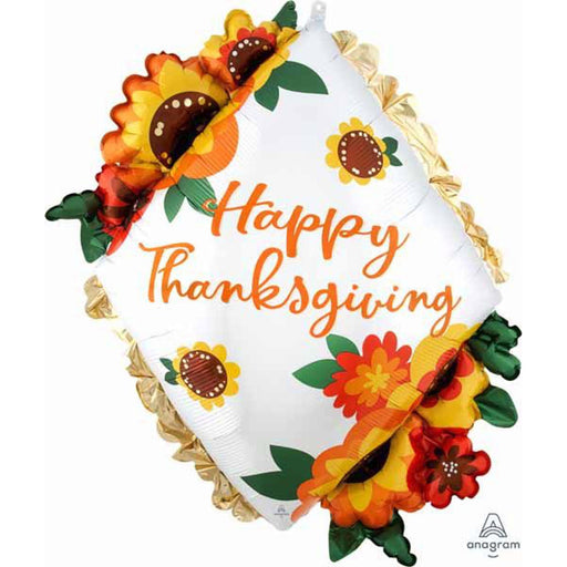27" Happy Thanksgiving Ruffle Diamond Balloon (3/Pk)