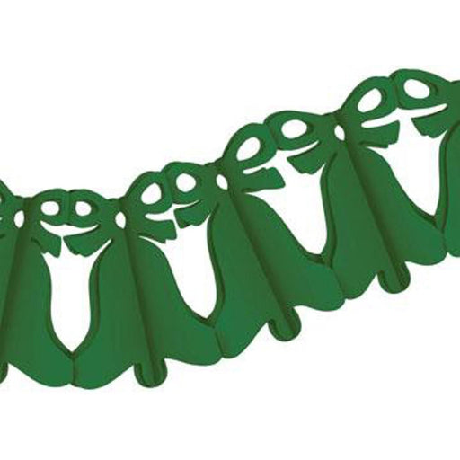 Hunter Green Bell Garland - 12 Feet Long