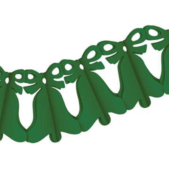 Hunter Green Bell Garland - 12 Feet Long