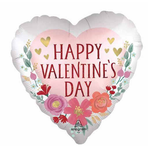 "Hvd Romantic Flowers Heart Balloon Package - 18 Inches"