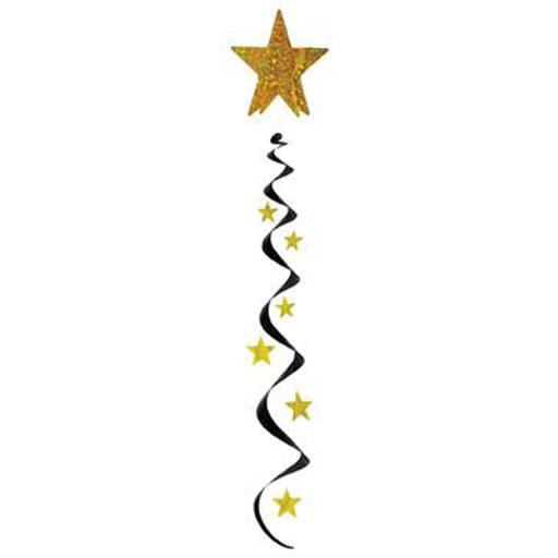 Jumbo Star Whirls Black And Gold 48"