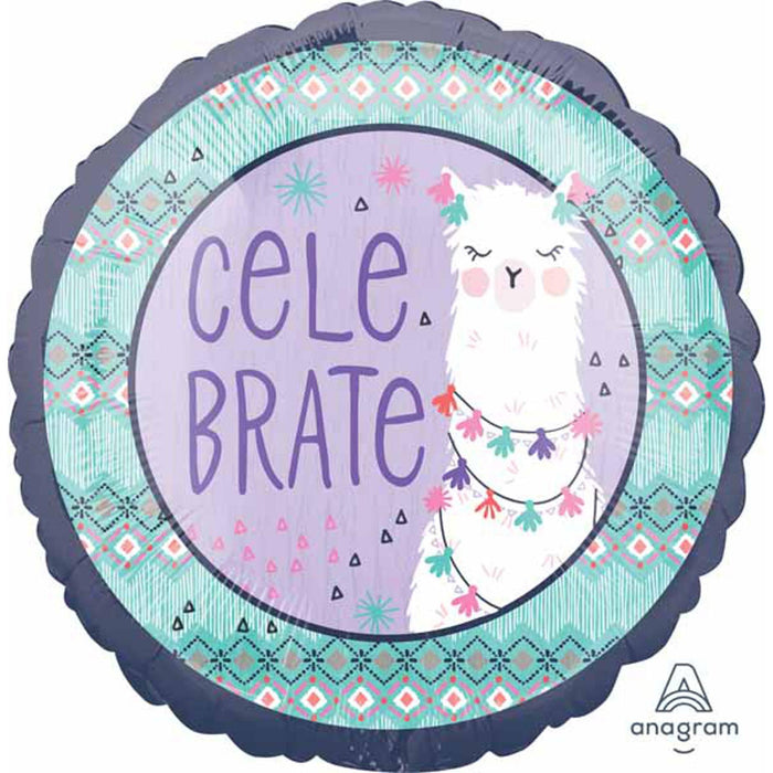 Llama Fun 18" Round Balloon With S40 Packaging For Celebrations