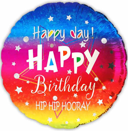 Happy Day Happy Birthday Hip Hip Hooray 18" Foil Balloon (5/pk)