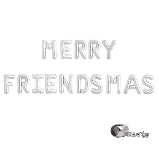 Merry Friendsmas Silver Foil Balloons