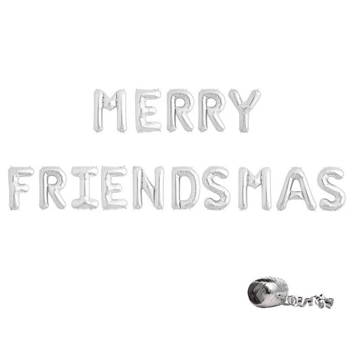 Merry Friendsmas Silver Foil Balloons