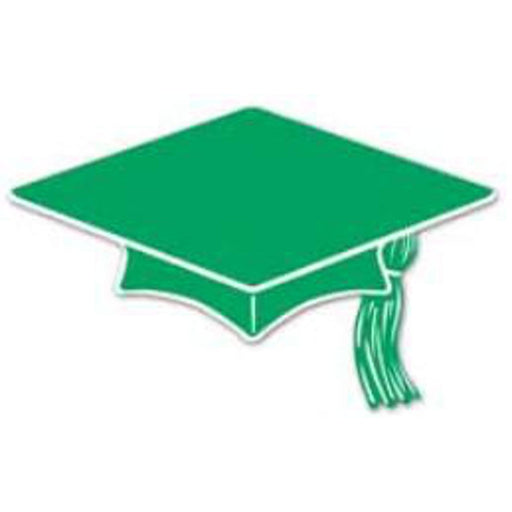Mini Grad Cap Cutout 10/Pkg Green