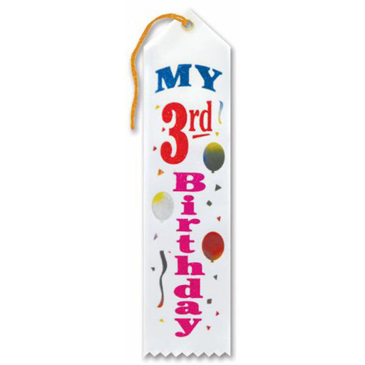 My 3rd Birthday Ribbon - Pack of 6 (2" x 8") (3/Pk)