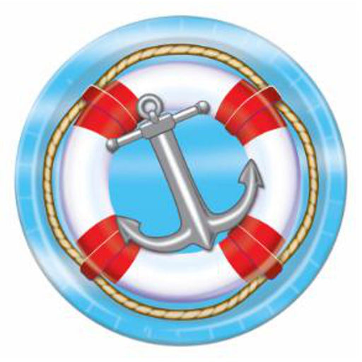 Nautical Plates 7" (8/Pkg) - Perfect For Your Seafaring Party!