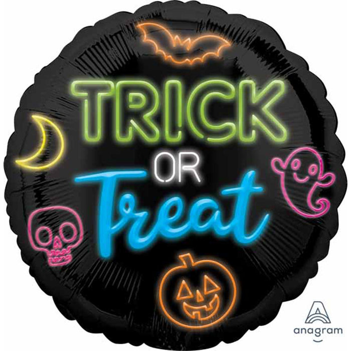 Neon Trick Or Treat Halloween Foil Balloon - 18"