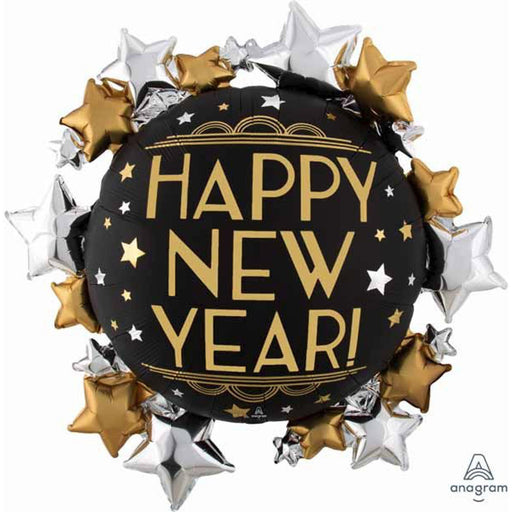 Satin Inf New Year Balloon - 30" Shape P35 Pkg