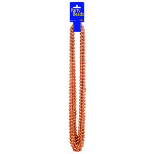 Orange Party Beads - 12 Strands Of 7 1/2Mm X 33"