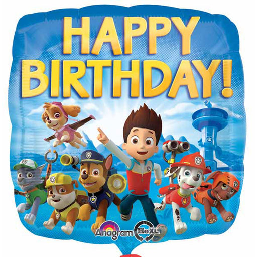 Paw Patrol Happy Birthday Square Balloon - 60 Pack (18" Size)