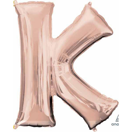 33 Inches Rose Gold Letter K Foil Balloon (1/Pk)