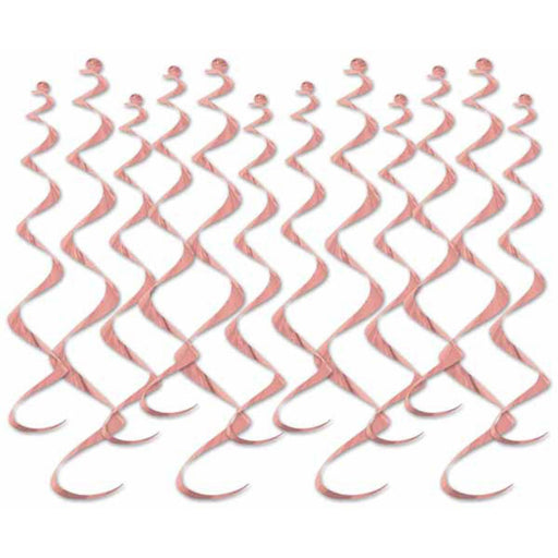 Elegant Rose Gold Metallic Whirls Enchanting Party Decor Set (12/Pk)