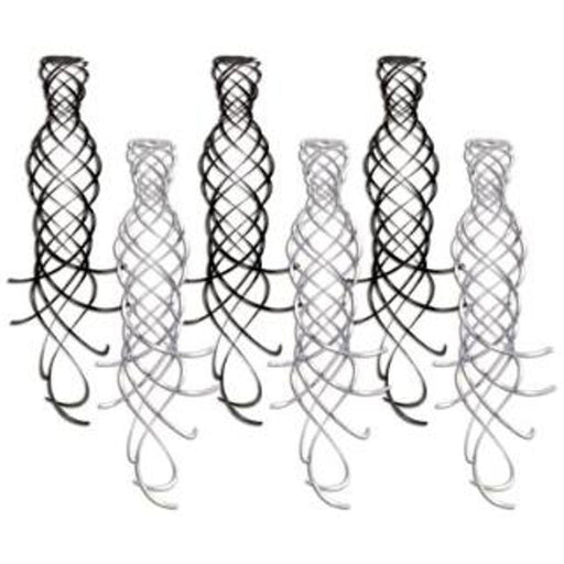 Shimmering Whirls - Black And Silver (6 Pack) - 20 Inches