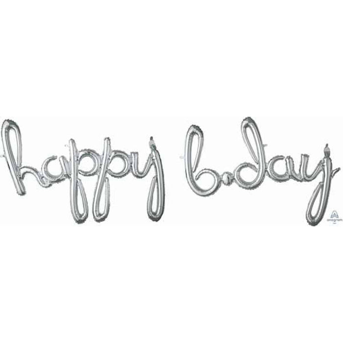 Happy Bday Script Phrase Air-filled Balloon