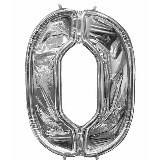 Silver Number 0 Balloonformz - 52"