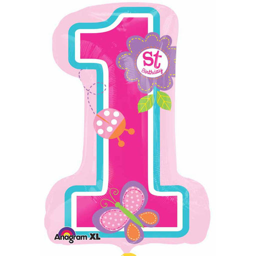 Butterfly Garden 1st Birthday SuperShape Foil Balloon