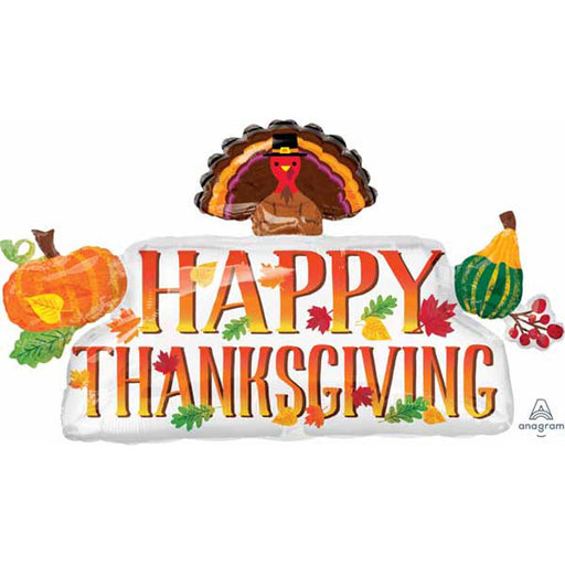 36" Happy Thanksgiving Banner (3/Pk)