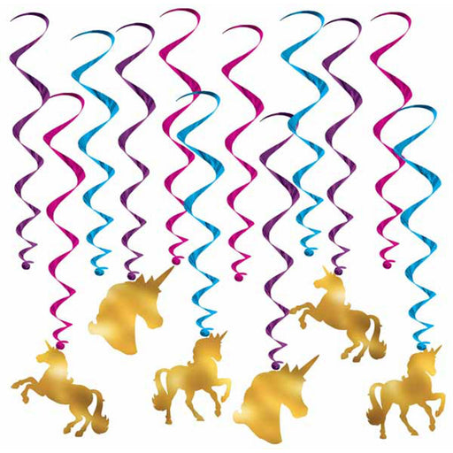 Unicorn Whirls With 6 Icon And 6 Plain Swirls.