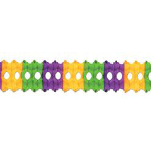"Vibrant 12' Arcade Garland In Gld/Grn/Prpl"