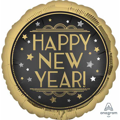 Vintage New Year Balloon 18" - Rnd SL XL S40 Pkg
