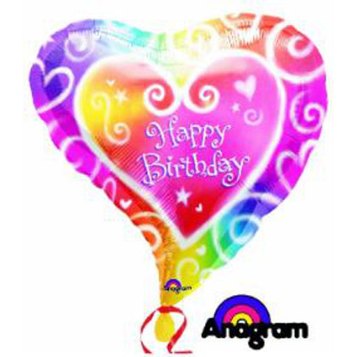 Watercolour Bday Heart Xl Balloon Package (40 Count)