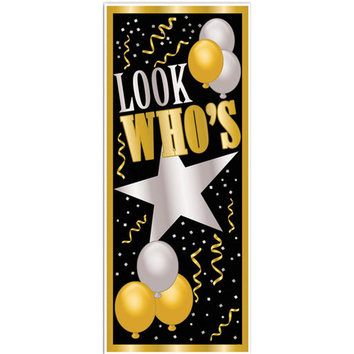 Elegant Look Who's Door Cover Stylish Party Entrance Decor (1/Pk)
