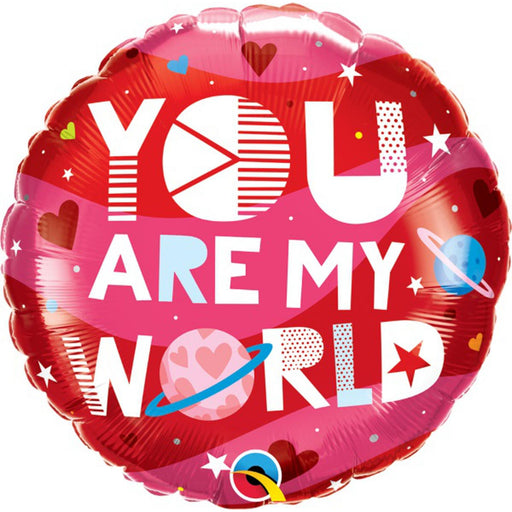 "You Are My World" 18" Round Balloon Package