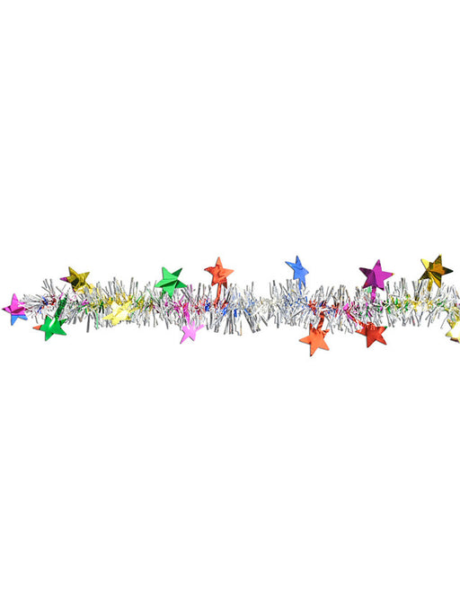 12-Foot Metallic Star Garland - Multicolored Hollywood Elegance (3/Pk)