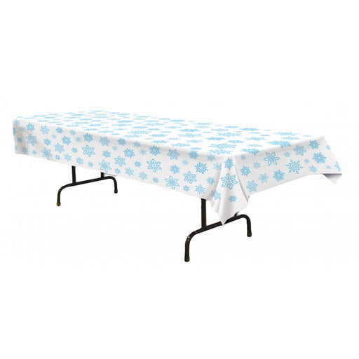 Snowflake Tablecover 54"X108" - Winter Wonderland Party Essential!