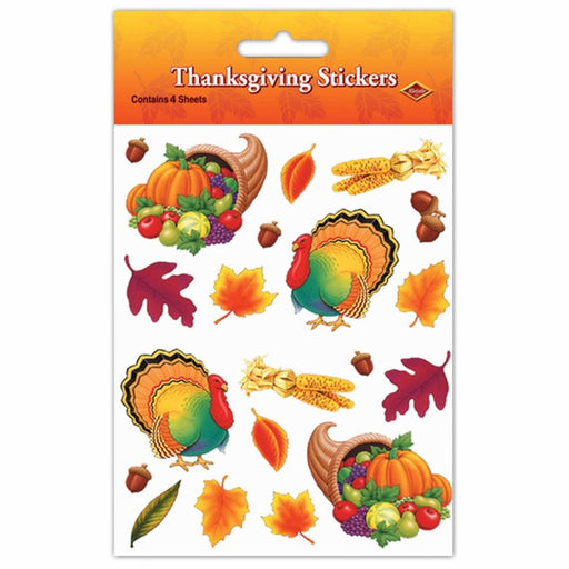 Pilgrim And Turkey Stickers (12/Pk)