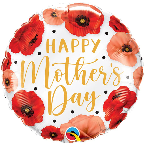 Happy Mother's Day Pretty Poppies 18″ Balloon (5/Pk)