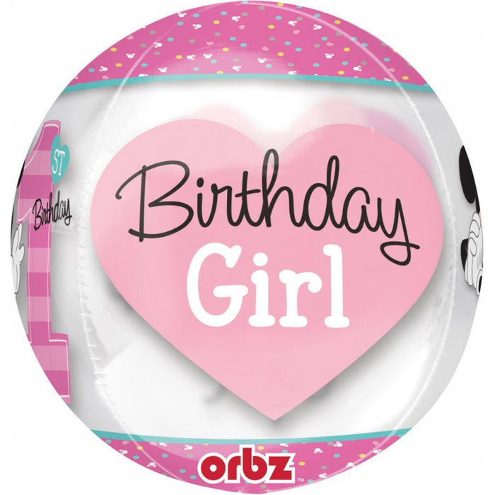 Minnie Mouse 1st B-Day Orbz Balloon (3/Pk)