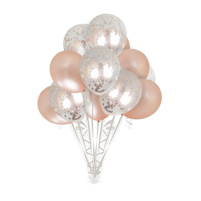 36-inch Giant Rose Gold Confetti Balloons 15ct - Shimmer & Confetti