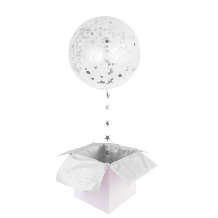 15 Pack Large Silver Confetti Balloons -Main 5