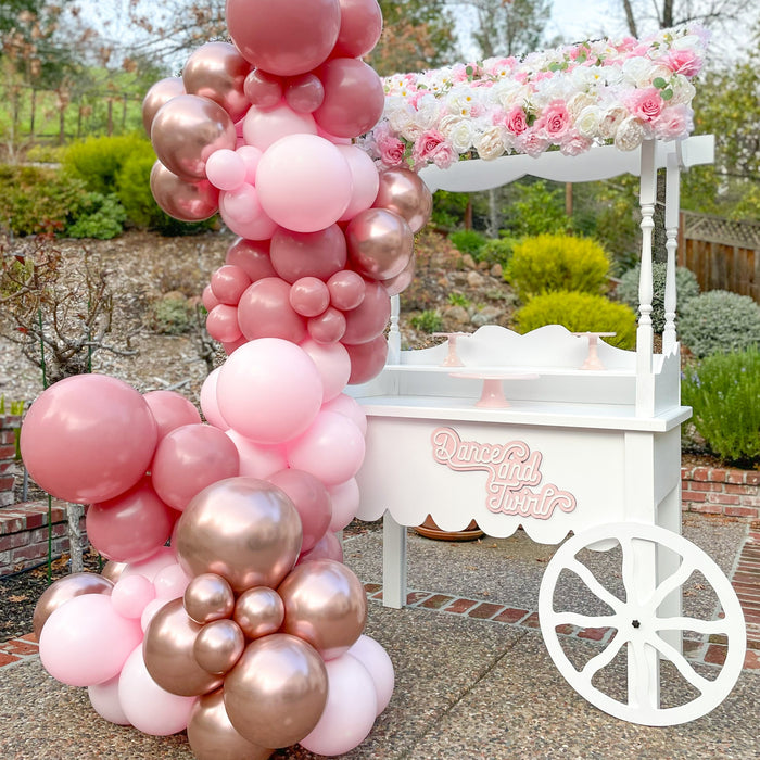 16ft Terra Rosa, Candy Pink and Rose Gold Balloon Arch and Garland Kit