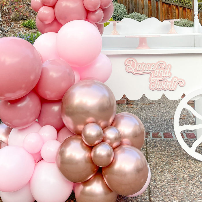 16ft Terra Rosa, Candy Pink and Rose Gold Balloon Arch and Garland Kit