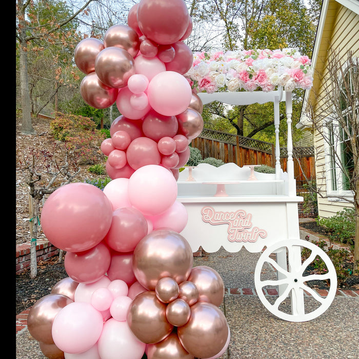 16ft Terra Rosa, Candy Pink and Rose Gold Balloon Arch and Garland Kit
