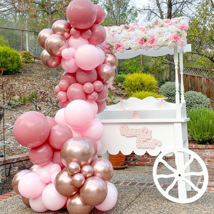16ft Terra Rosa, Candy Pink and Rose Gold Balloon Arch and Garland Kit