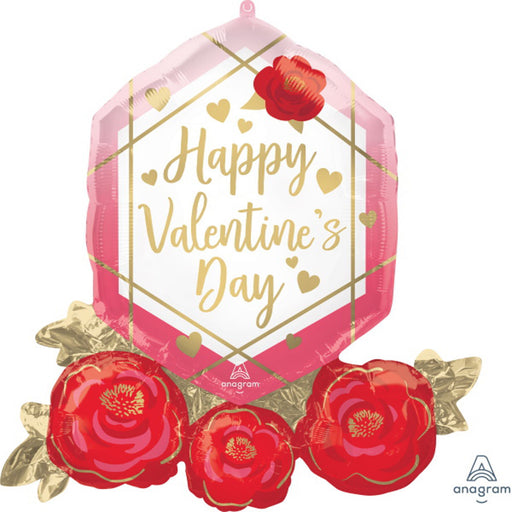 Hvd Gem & Roses Balloon 30" - Shape Xl P35 Pkg