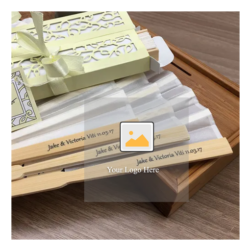 Custom Silk Folding Fan - Personalized Wedding Gift with Bride and Groom's Names and Date - Main